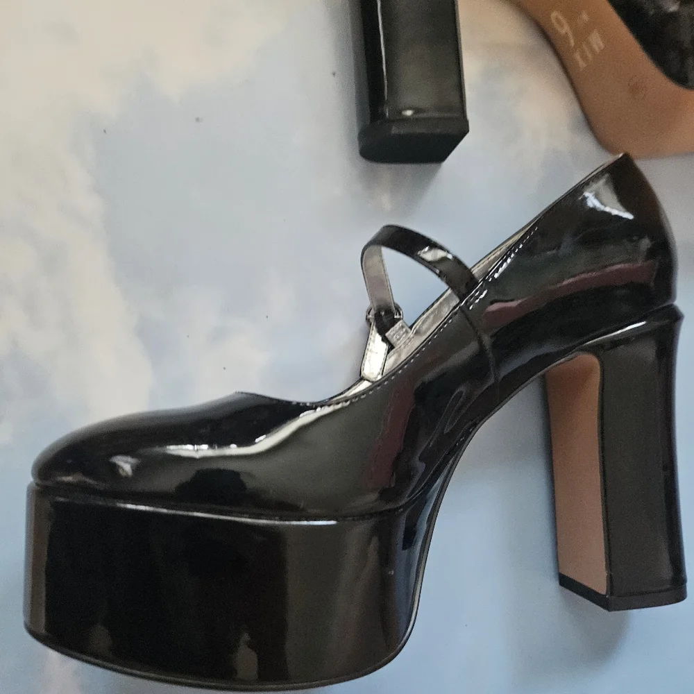 Mix No. 6 Black Platform Mary Jane Shoes